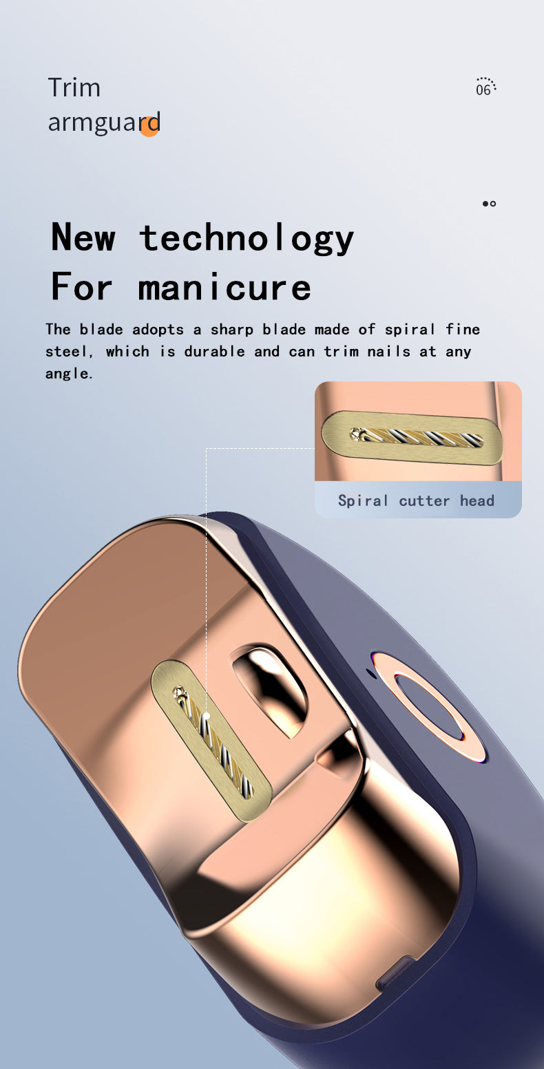 Electric Automatic Nail Clippers USB Rechargeable Electric Trimmer Nail Cutter Scissors For Women Men