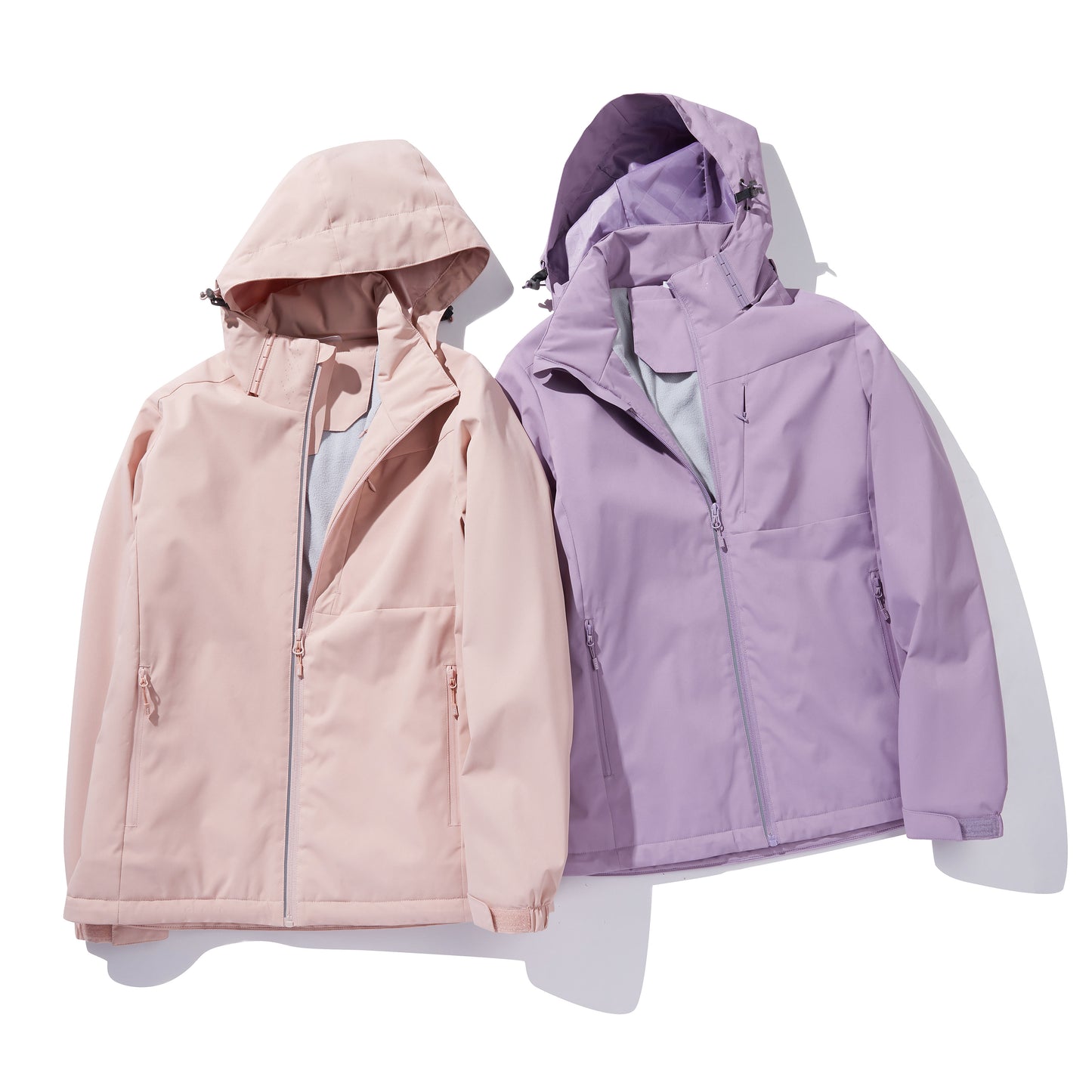 Women's Waterproof Hooded Jacket With Polar Fleece Lining - Windproof And Warm Outerwear For Outdoor Activities