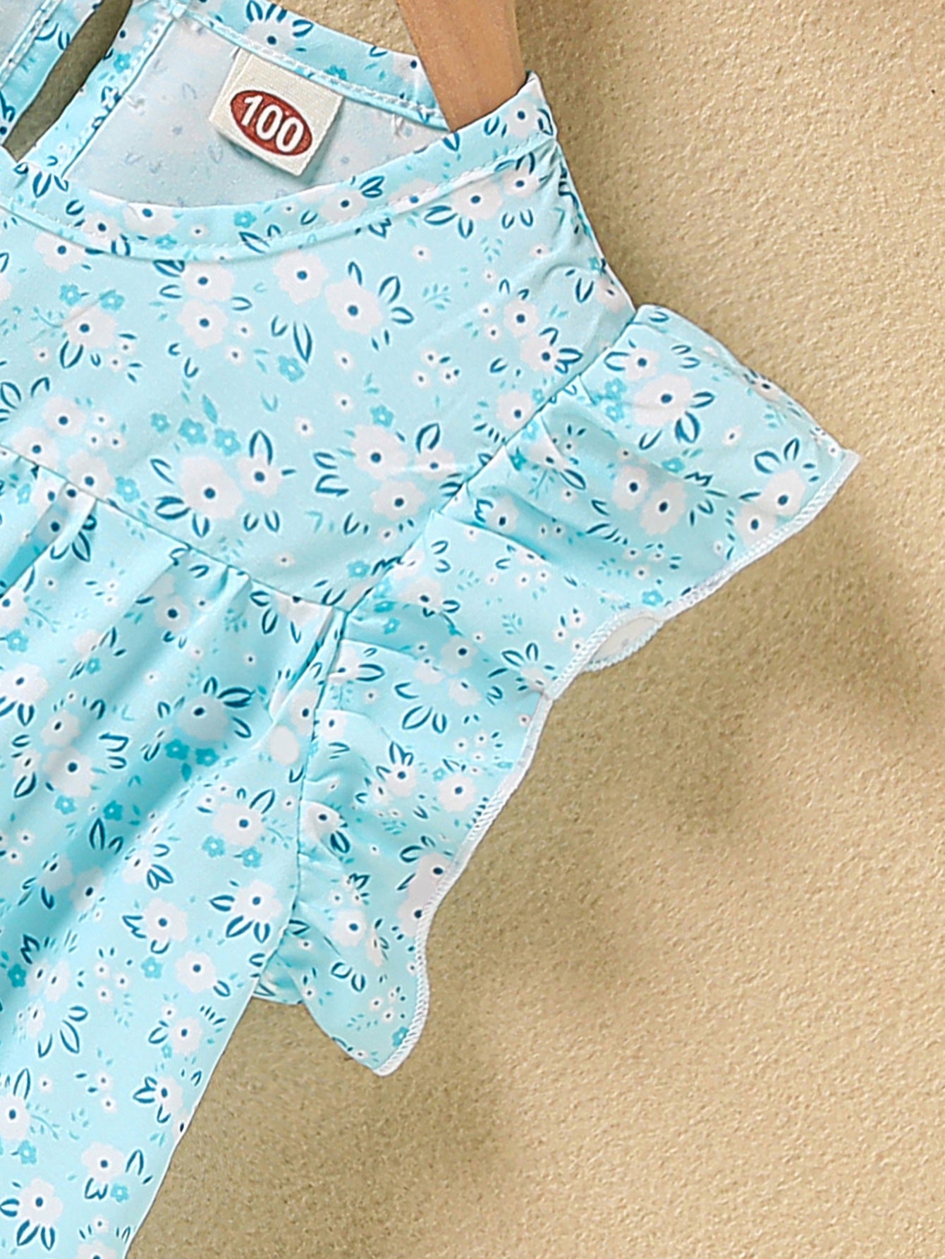 Girls' Summer Floral Princess Sundress - Sleeveless, Easy-Care, Elegant Crew Neck with Flared Hem