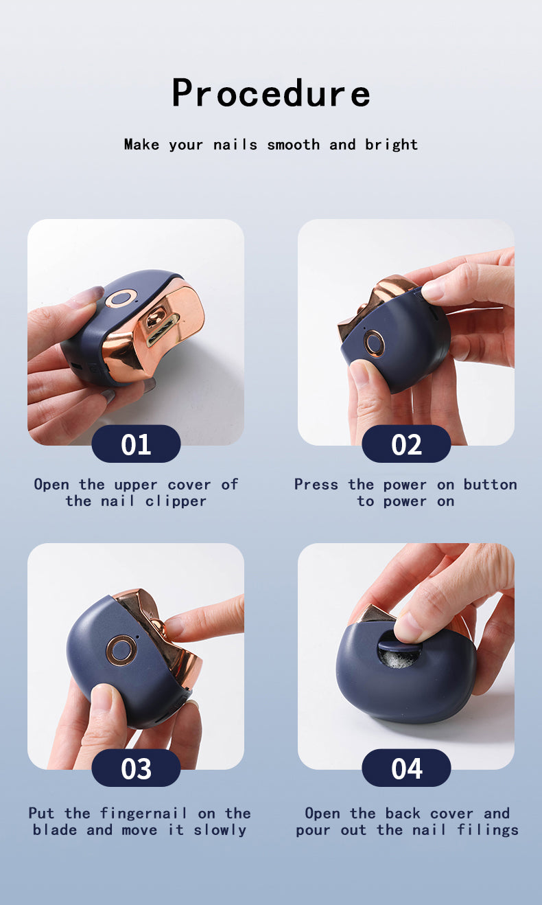 Electric Automatic Nail Clippers USB Rechargeable Electric Trimmer Nail Cutter Scissors For Women Men