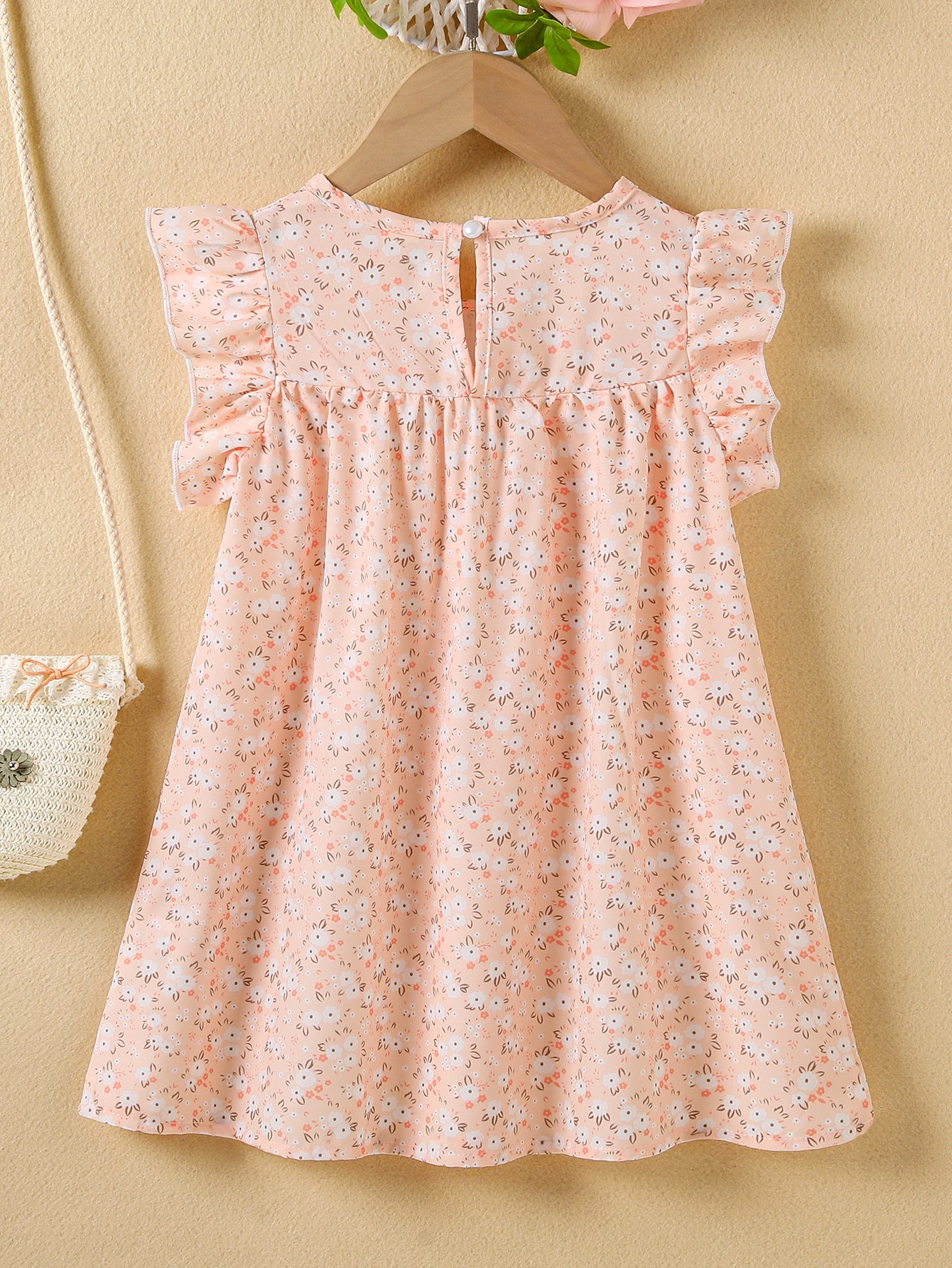 Girls' Summer Floral Princess Sundress - Sleeveless, Easy-Care, Elegant Crew Neck with Flared Hem