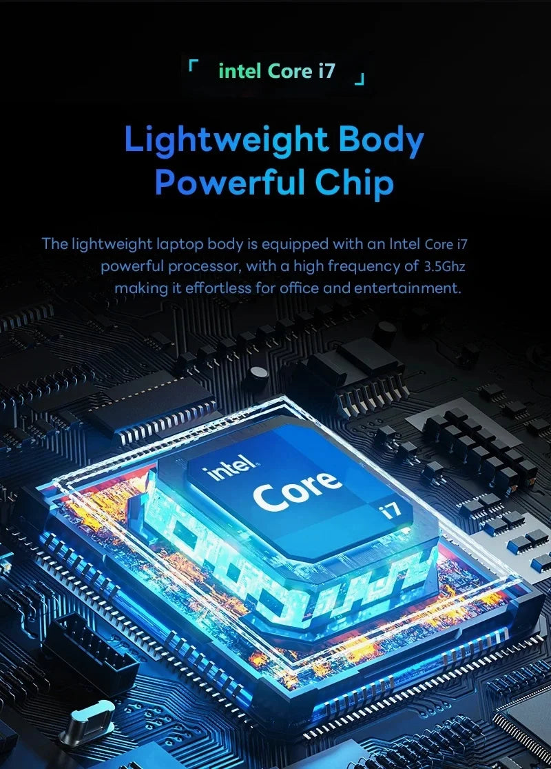 2025 New Laptop Computer Windows 11 12GB RAM 1TB SSD Intel Core i7 7500U 1920*1080 Resolution Laptop 14.1" Office Study Computer
