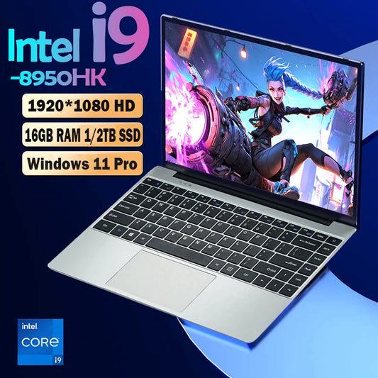 14.1 吋專業筆記型電腦 Windows 11 英特爾酷睿 i9 8950HK 16GB DDR4 1TB 2TB SSD 筆記型電腦學習筆記型電腦遊戲玩家電腦