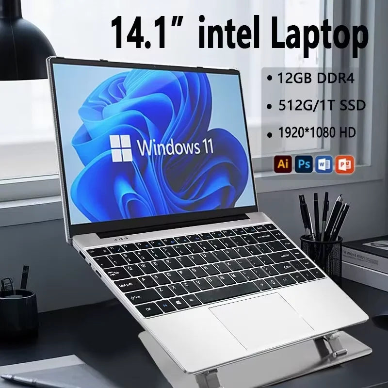 14.1" Inch Portable Computer Intel Core i7 7500U 12GB RAM 512GB 1TB 2TB SSD Laptop Windows 11 Notebook PC Office Study Gaming la