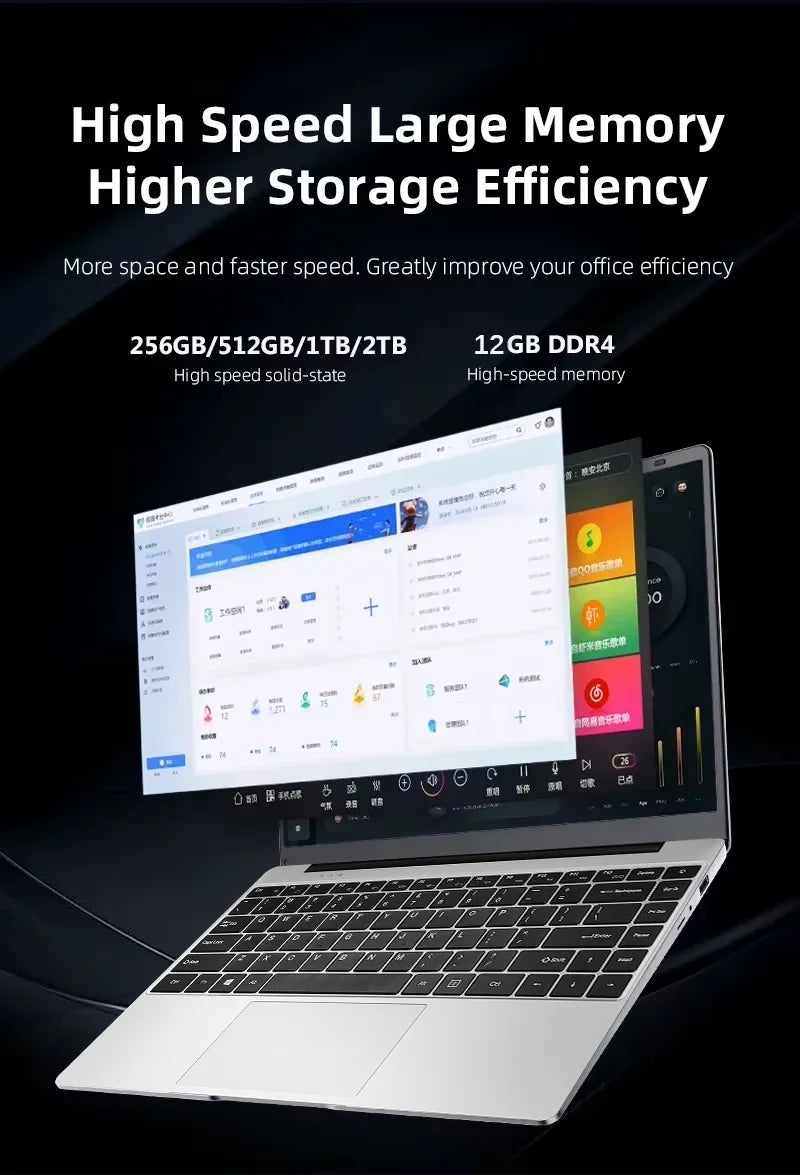 14.1" Inch Portable Computer Intel Core i7 7500U 12GB RAM 512GB 1TB 2TB SSD Laptop Windows 11 Notebook PC Office Study Gaming la