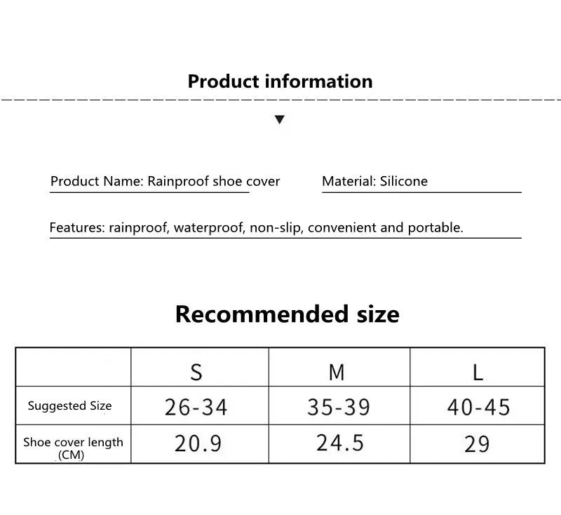 1Pair Reusable Waterproof Rain Shoes Covers Slip-resistant Rubber Rain Boot Overshoes Outdoor Walking Shoes Accessories Dropship