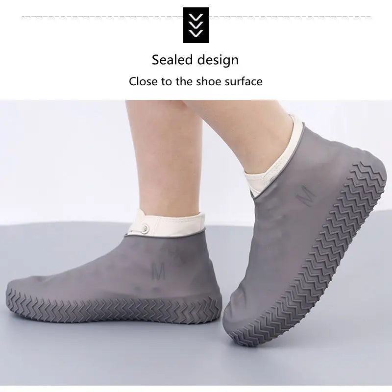 1Pair Reusable Waterproof Rain Shoes Covers Slip-resistant Rubber Rain Boot Overshoes Outdoor Walking Shoes Accessories Dropship