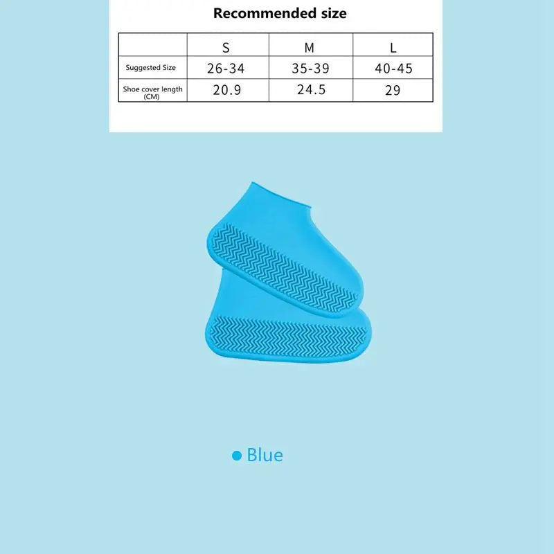 1Pair Reusable Waterproof Rain Shoes Covers Slip-resistant Rubber Rain Boot Overshoes Outdoor Walking Shoes Accessories Dropship