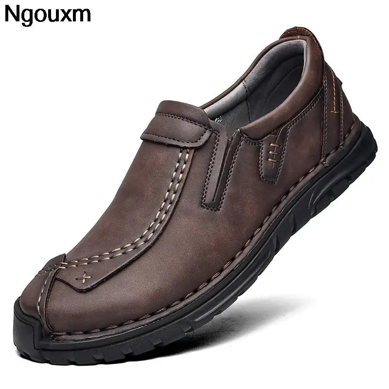 Nougxm Men Shoes Slip On Loafers Spring Autumn Comfortable Fashion designer Casual Leather Men Shoes