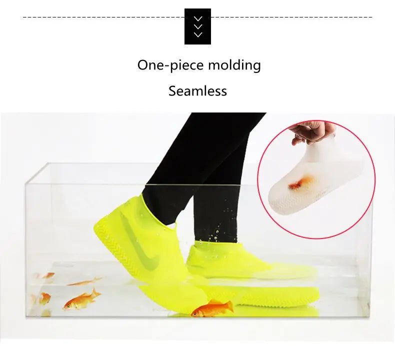 1Pair Reusable Waterproof Rain Shoes Covers Slip-resistant Rubber Rain Boot Overshoes Outdoor Walking Shoes Accessories Dropship