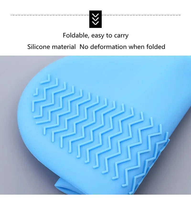 1Pair Reusable Waterproof Rain Shoes Covers Slip-resistant Rubber Rain Boot Overshoes Outdoor Walking Shoes Accessories Dropship