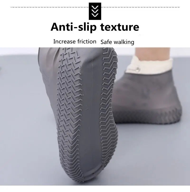 1Pair Reusable Waterproof Rain Shoes Covers Slip-resistant Rubber Rain Boot Overshoes Outdoor Walking Shoes Accessories Dropship