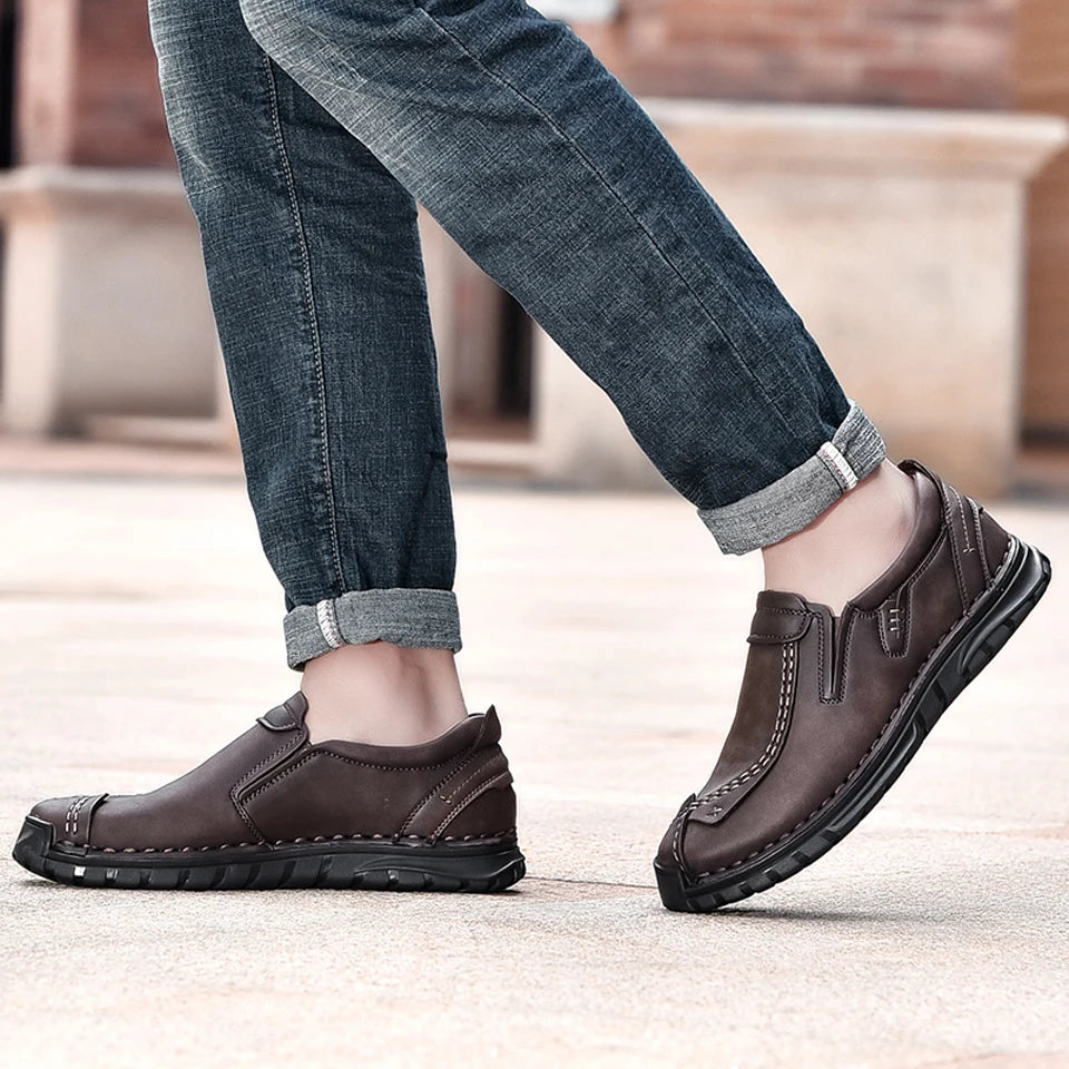 Nougxm Men Shoes Slip On Loafers Spring Autumn Comfortable Fashion designer Casual Leather Men Shoes