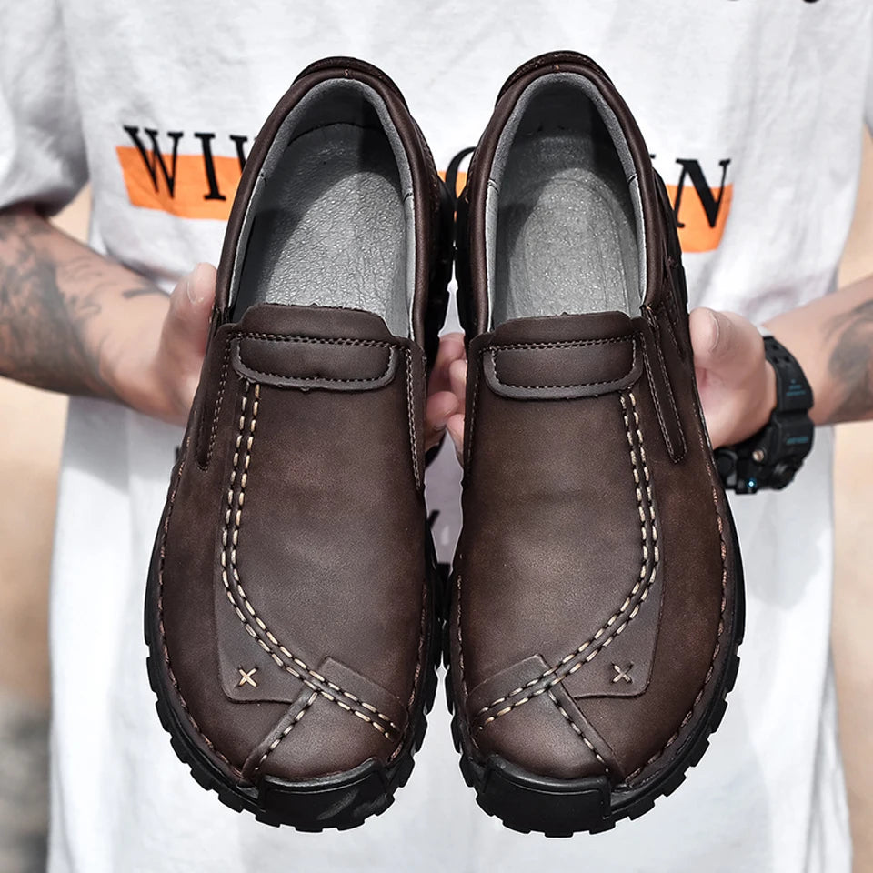 Nougxm Men Shoes Slip On Loafers Spring Autumn Comfortable Fashion designer Casual Leather Men Shoes