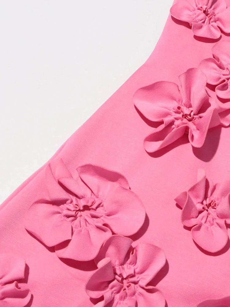 TWOTWINSTYLE Solid Spliced Appliques Slimming Dresses For Women Half High Collar Long Sleeves A Line Temperament Dress Female