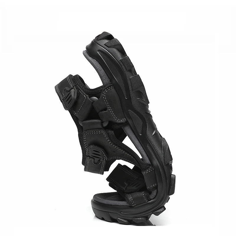 First-Layer Cowhide Men's Sports Sandals, Open-Toe Outdoor Non-Slip Sandals, Casual Men's Shoes, Outdoor Fashion Beach Shoes, Light and Comfortable, Can Be Worn by Men and Women, Suitable for Outdoor Hiking, Travel, Wo