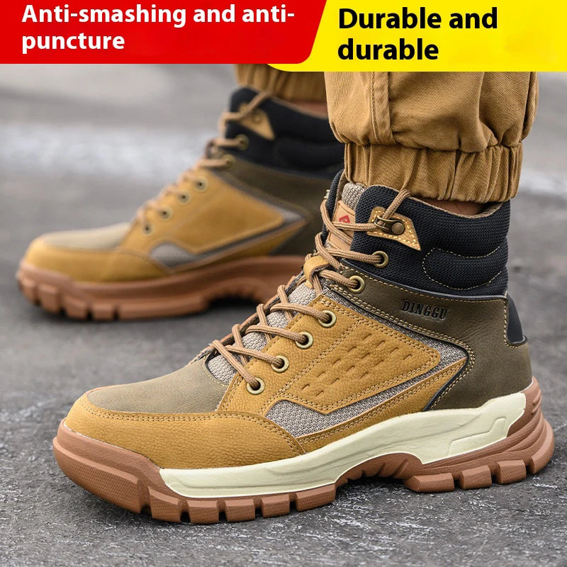 Outdoors Desert Boots Steel Toe Shoes Work Boots Indestructible Shoes Protective Boots Safety Shoes Combat Boots Puncture-Proof