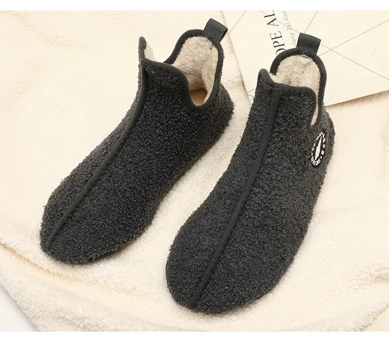 YRZL Winter Slippers Men Couple Slippers Non-slip Warm Women and Men Slipper Indoor Soft Shoes Comfortable Flat Home Cotton Shoe