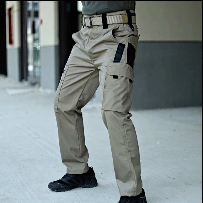 Pantalon de travail tactique pour homme, pantalon cargo d'extérieur, imperméable, multi-poches, pour l'automne et le printemps, vêtements de travail d'extérieur, pantalon de randonnée