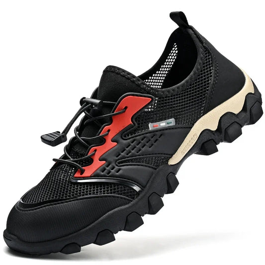 Summer Men's Hiking Shoes Mesh Breathable Sneakers Outdoor Light Men Trekking Trails Shoes Male All Day Walking Work Sneakers