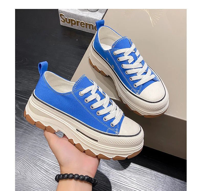 Canvas Womens Shoes High Platform Sneakers for Women 2023 New Breathable Woman Tennis Shoes Casual Women's Tennis Scarpe Donna