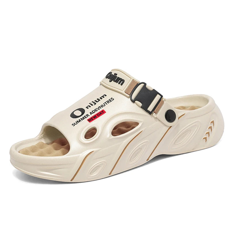 2025 New Men Slippers Summer Slides Dual-purpose Sandals EVA Soft-sole Unisex Men Women Indoor Outdoor Walking Beach Shoes