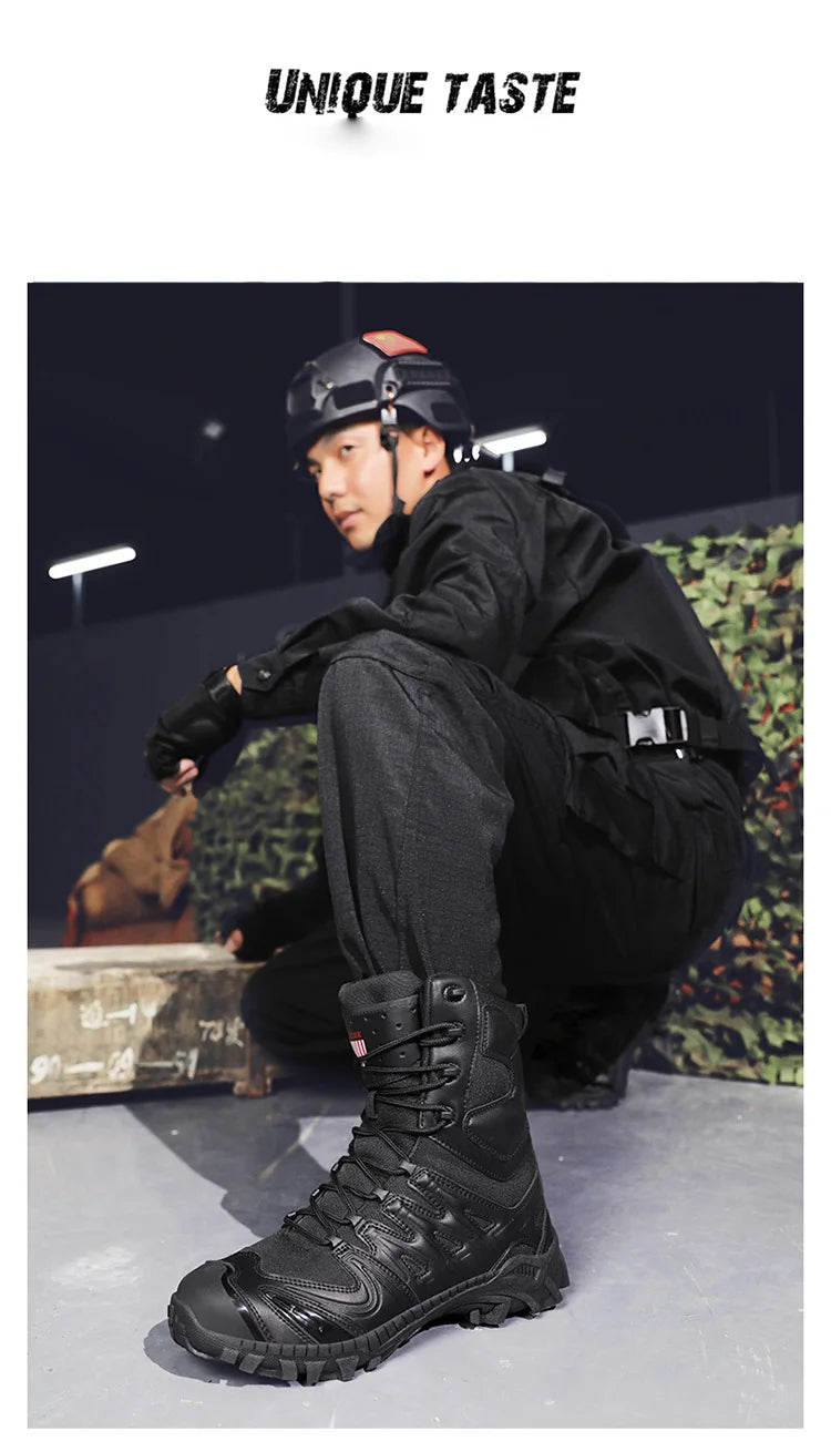 Special Forces Desert Combat Tactical Men's Tall Boots Wear-resistant Training Boots Waterproof Outdoor Mountaineering Sports Cl