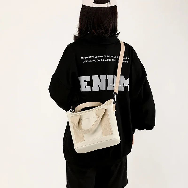 XOUHAM Women Small Bag With Fashion Lady Single Shoulder Portable Thickened Ladies Canvas Mobile Phone Bucket Tote Storage Bags