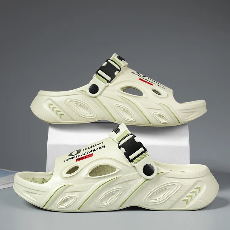 2025 New Men Slippers Summer Slides Dual-purpose Sandals EVA Soft-sole Unisex Men Women Indoor Outdoor Walking Beach Shoes