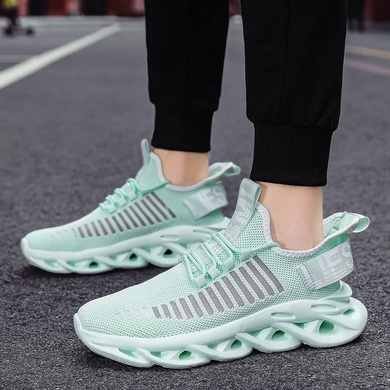 YRZL Men Shoes Comfortable Casual White Sneakers Breathable Platform Running Shoes for Men Mesh Tenis Sport Shoes for Men