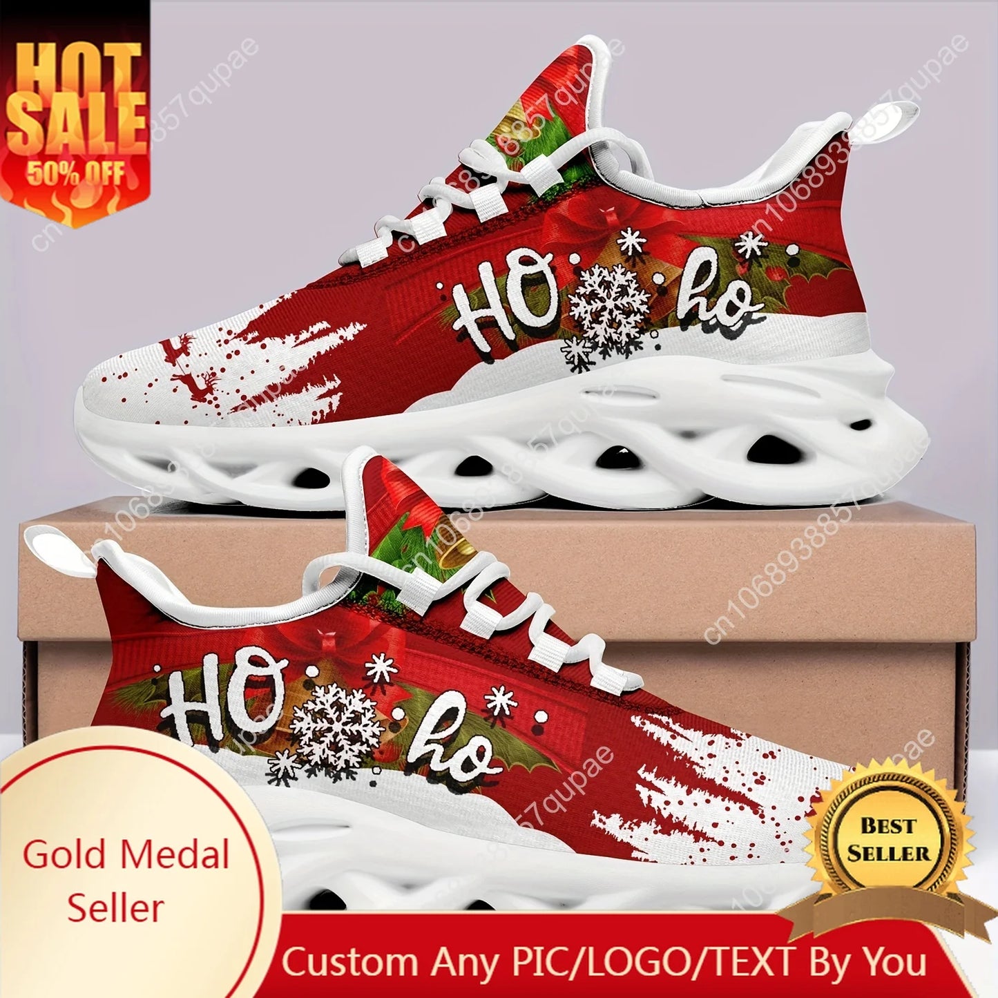 Cool Customize Christmas Flats Sneakers Mens Womens Sports Running Shoes High Quality DIY Sneaker customization Shoe