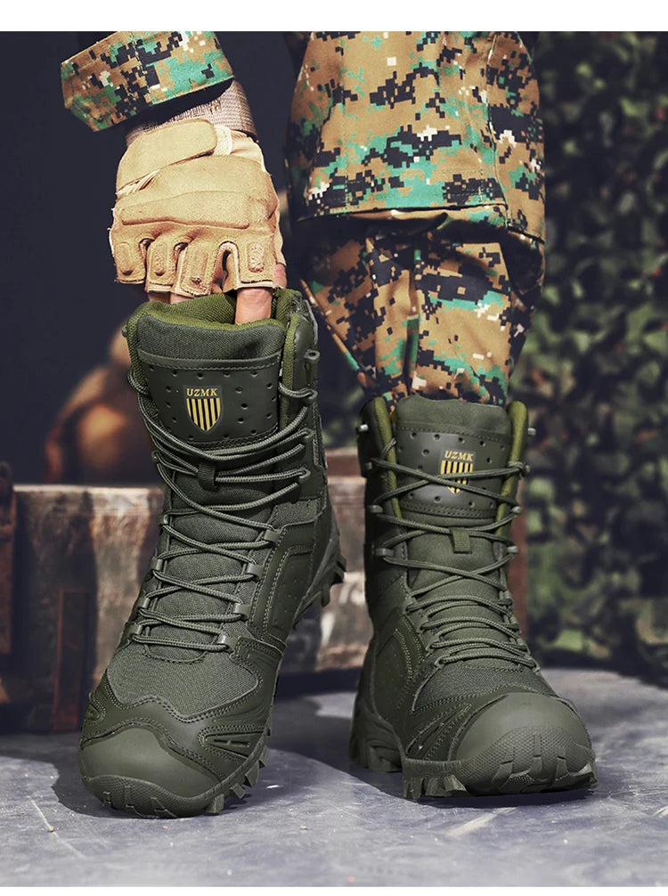 Special Forces Desert Combat Tactical Men's Tall Boots Wear-resistant Training Boots Waterproof Outdoor Mountaineering Sports Cl