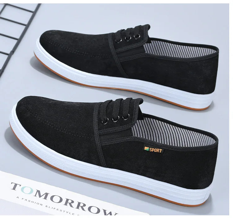 Spring new men canvas shoes with soft soles and soft surfaces are soft, comfortable, non-slip and wear-resistant and fashionable