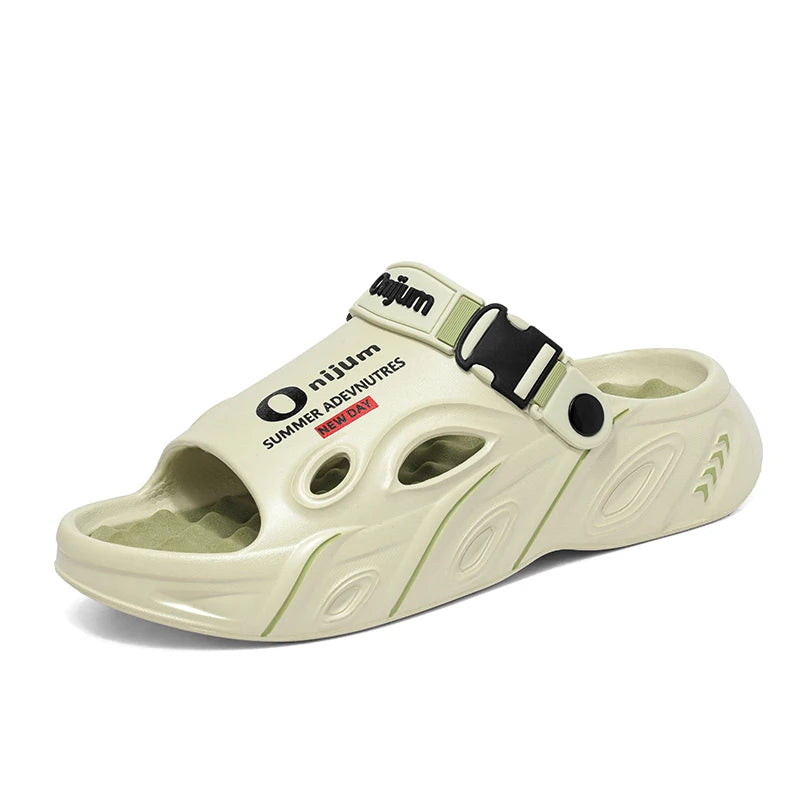 2025 New Men Slippers Summer Slides Dual-purpose Sandals EVA Soft-sole Unisex Men Women Indoor Outdoor Walking Beach Shoes