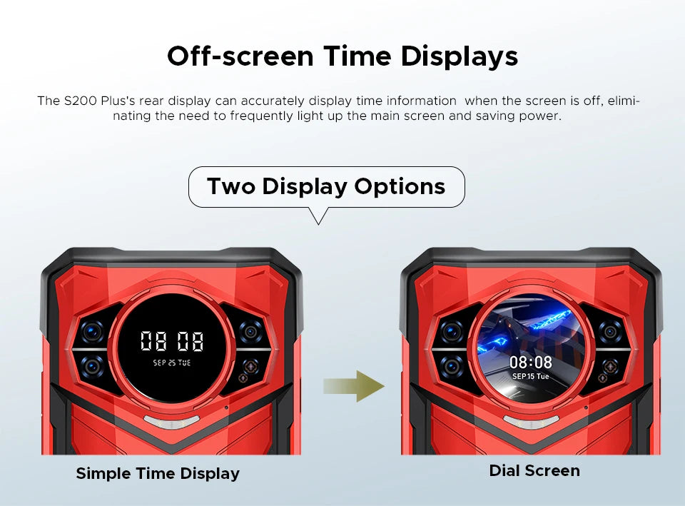 World Premiere DOOGEE S200 Plus 5G AI Rugged Phone Dimensity 7300 1.32" Rear Display 12+512GB 6.72'' 10100mAh Battery Smartphone
