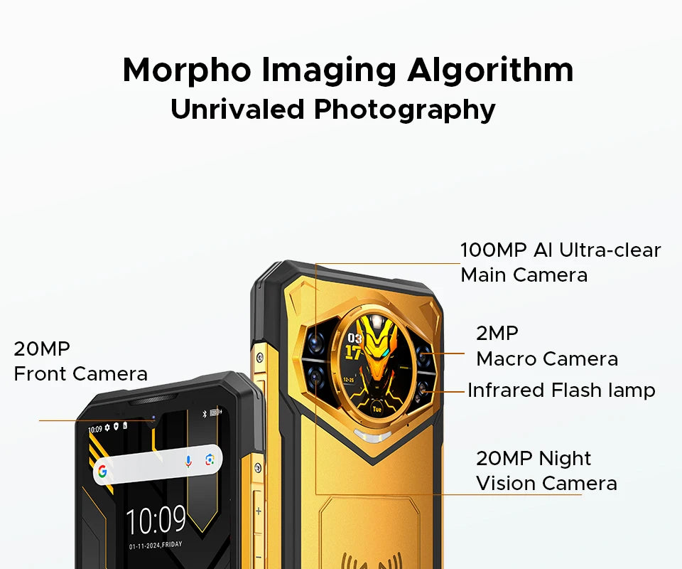 Doogee S200 X 5g Rugged Phone 12+512Gb Smartphone 6.72” Fhd+120Hz Ips Screen Dimensity 7050 10100Mah Battery Ai Mobilephones