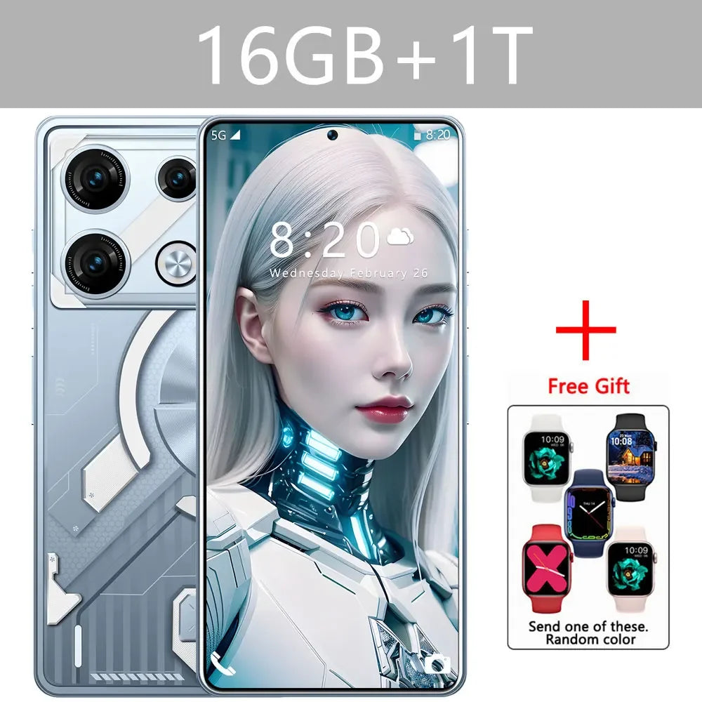 2025 GT10 Pro Original Smartphone 4G 5G 7.3HD 16G+1T Dual Sim Cellphones Android 13 Cell Phone 108MP 6800mAh Smart Mobile Phone