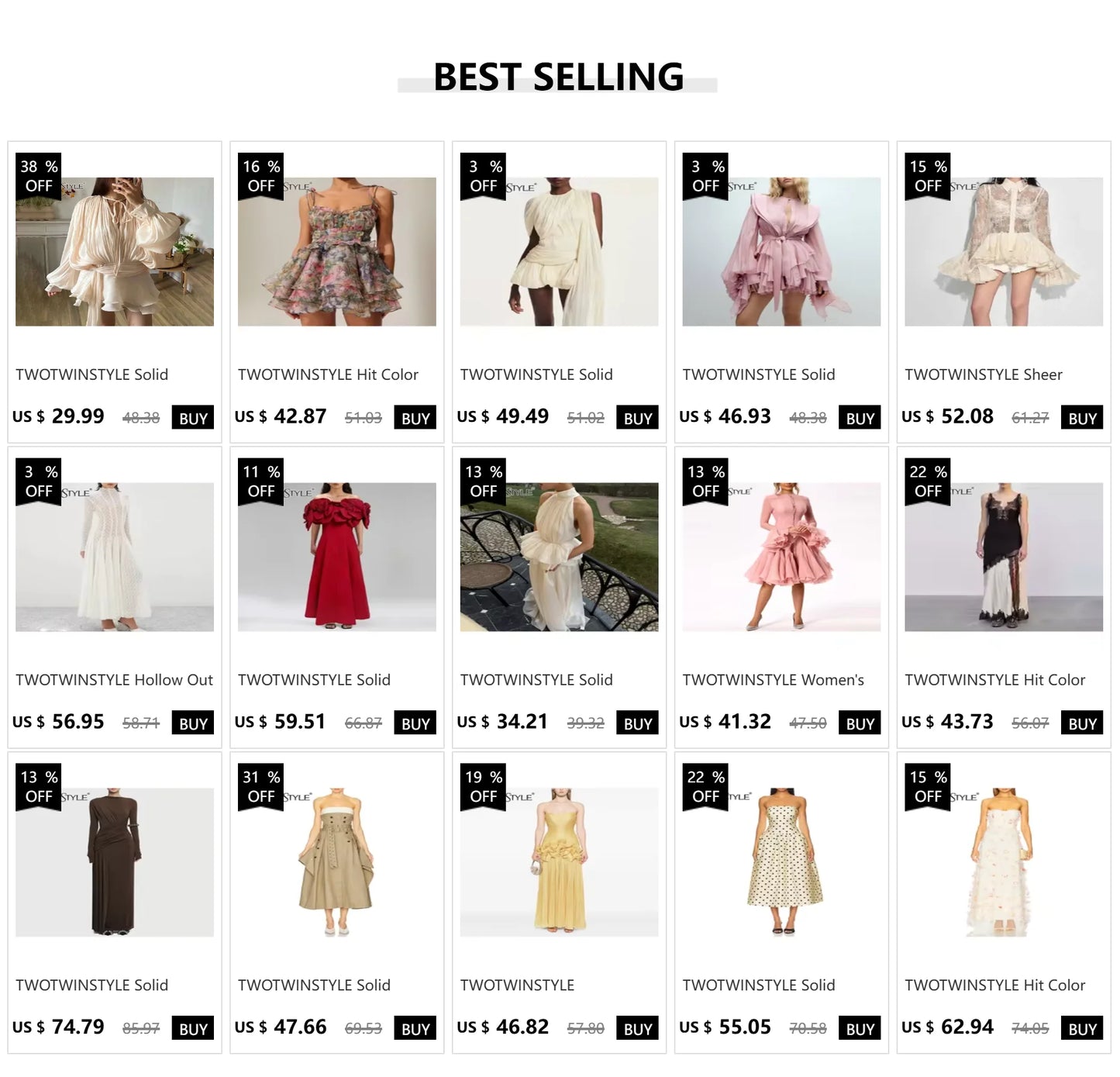 TWOTWINSTYLE Solid Spliced Appliques Slimming Dresses For Women Half High Collar Long Sleeves A Line Temperament Dress Female