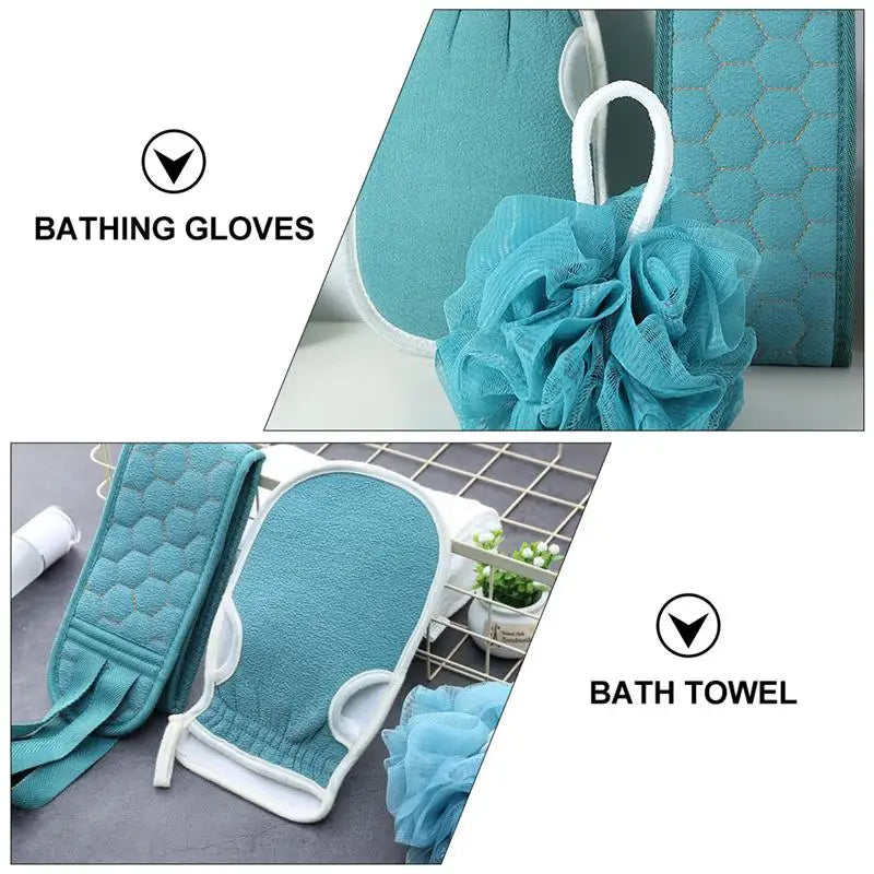 1 Set Bath Towels Household Bath Supply Washcloth Rub Ball Pull Back Strip Rub Back Belt Bath Towel For Home Bathroom