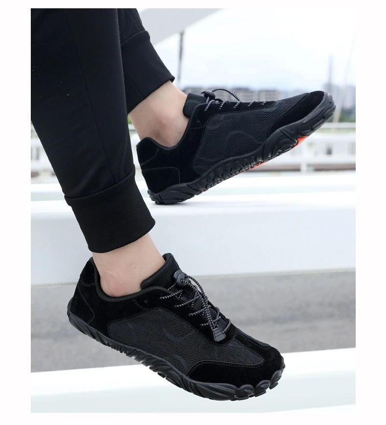 Wide Fit Sneakers for Men and Women Zero Drop Barefoot Shoes with Elastic Band for Beach Hiking and Daily Wear