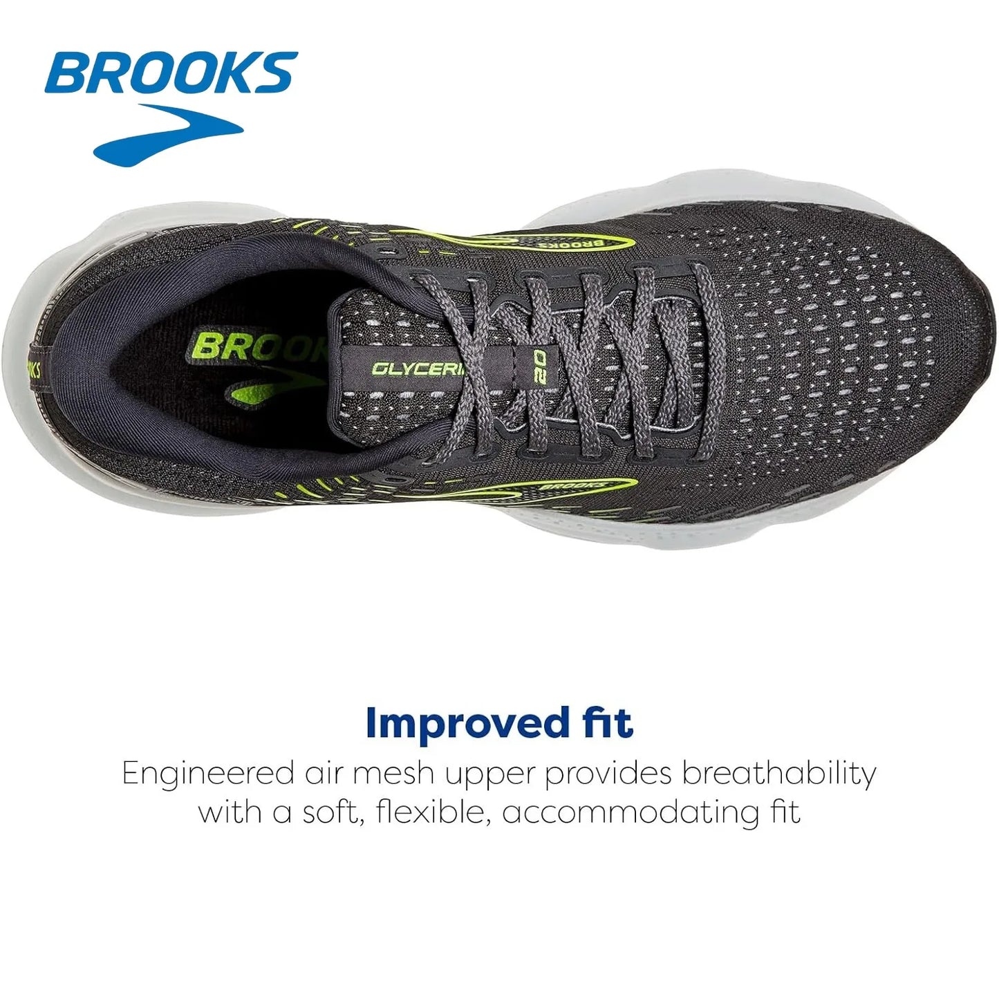 Brooks Men's Glycerin 20 Neutral Offers A Breathable Upper And Luxurious Cushioning For Comfort