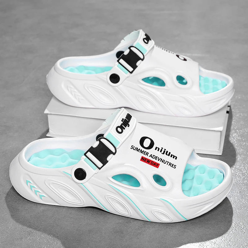 2025 New Men Slippers Summer Slides Dual-purpose Sandals EVA Soft-sole Unisex Men Women Indoor Outdoor Walking Beach Shoes