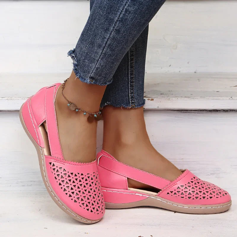 2023 New Women Wedges Sandals Hollow Out Vintage Woman Shoes Slip on Casual Sewing Ladies Sandal Female Summer Zapatos Muje