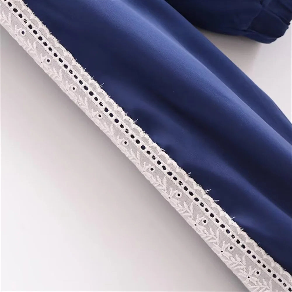 UNIZERA Women's Pants Set with Side Striped Jacket Elastic Waist Pants Spring Style New Pants Set