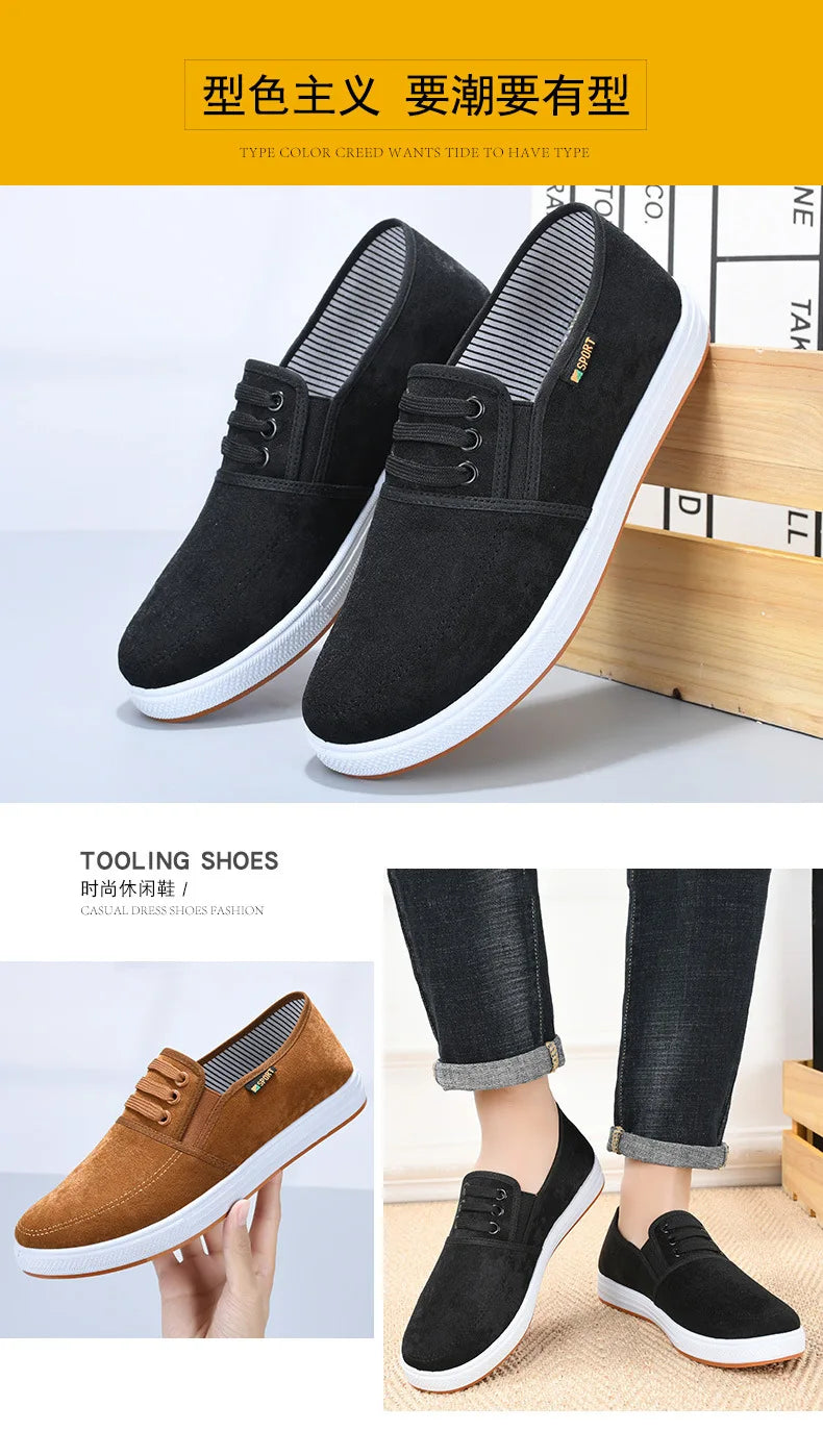 Spring new men canvas shoes with soft soles and soft surfaces are soft, comfortable, non-slip and wear-resistant and fashionable