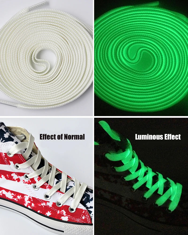 1pair Shoelaces Glow In The Dark Night Luminous Sports Shoes Accessories Elastic Laces Shoestrings Shoelaces for Kid Sneakers