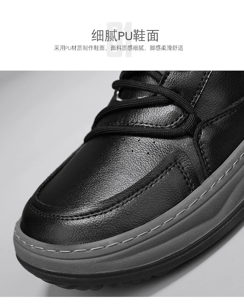 Men's Sneakers Leather Shoes Skateboard Sports and Leisure Shoes for Men Casual Soft and Comfortable Non-slip Wear-resistant