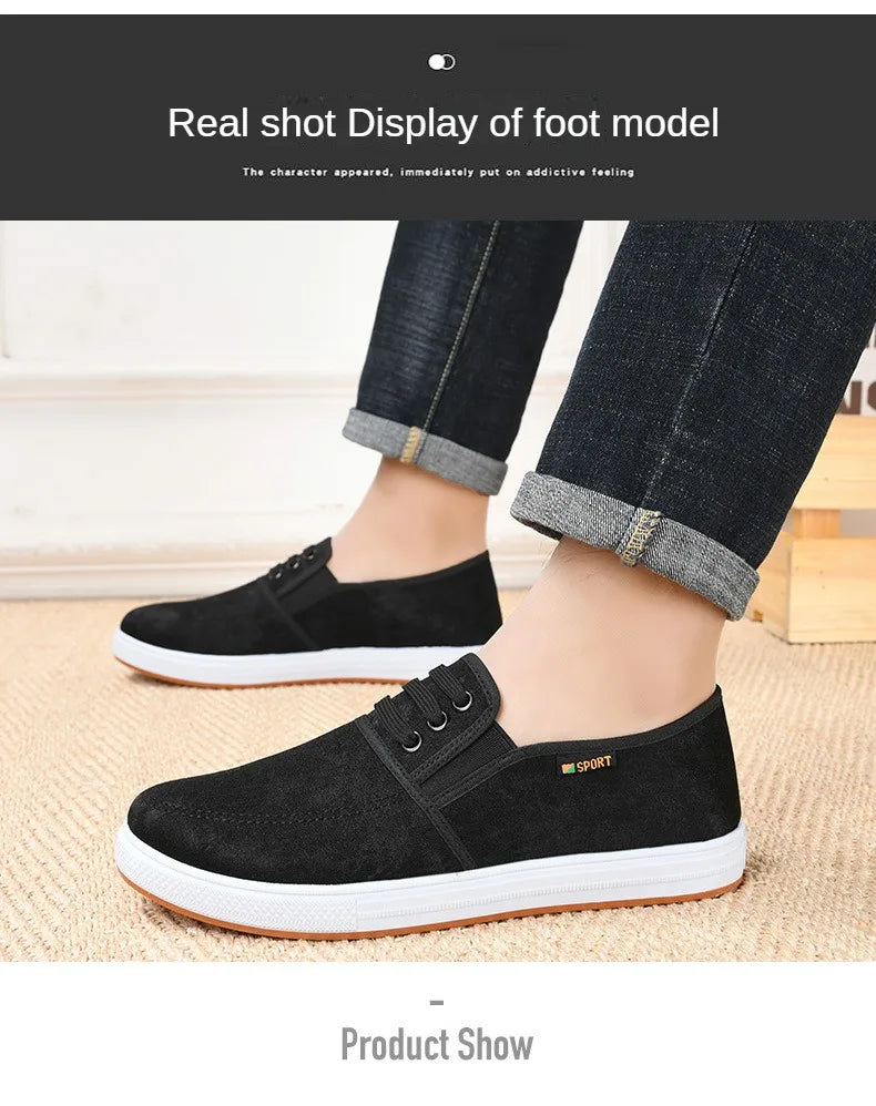 Spring new men canvas shoes with soft soles and soft surfaces are soft, comfortable, non-slip and wear-resistant and fashionable