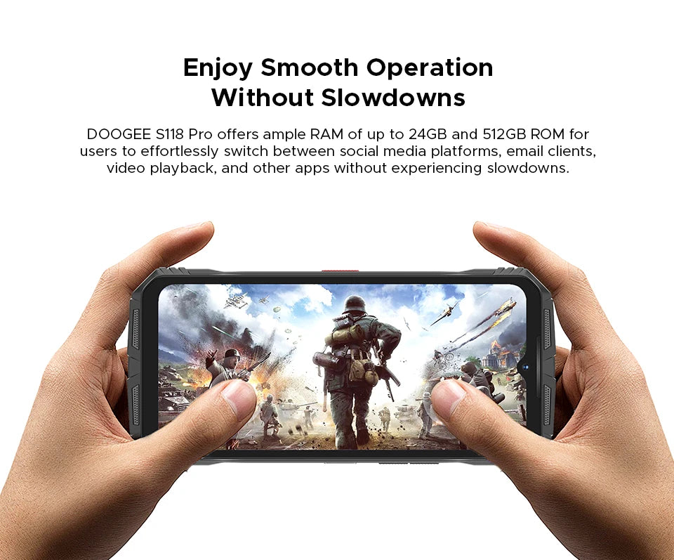 DOOGEE S118 Pro 5G Rugged Phone dimension 7050 6.6 ''FHD 120Hz 8GB RAM 512GB ROM 10800mAh Battery Cell Phone NFC Mobilephones