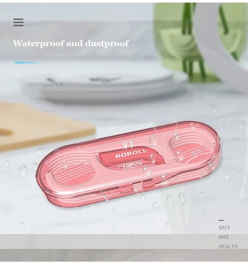 10 Pcs/box Portable Dental Floss Sticks Disposable Toothpicks Teeth Cleaning Tool Interdental Brush Oral Hygiene Care Flosser